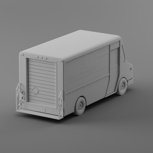 courier delivery truck purolator 3d model - Purolator Courier truck Morgan Olson van... by Leeift
